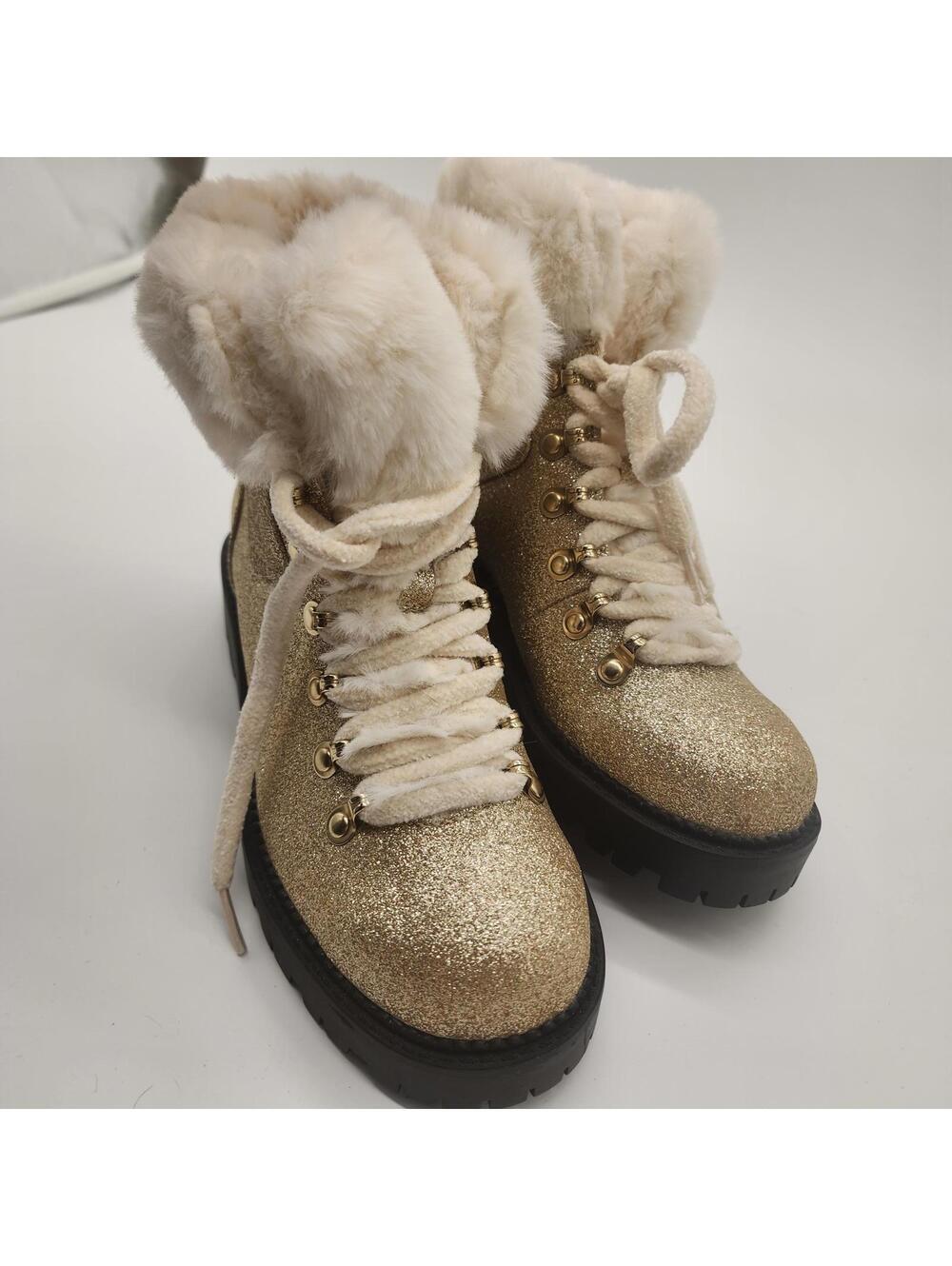 New Katy Perry Gold glitter The Henry 12 boots ankle booties 7 M